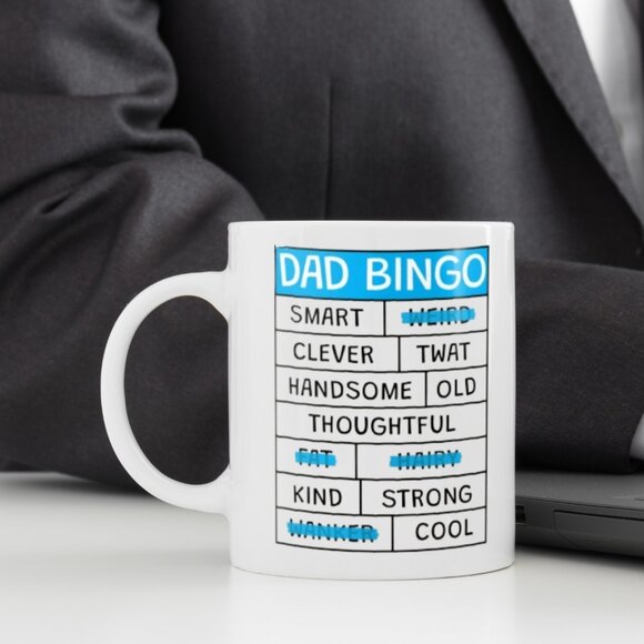🎯 "Dad Bingo Mug 11oz - Funny Gift for Fathers - Playful Coffee Cup Design!" - Picture 3 of 4